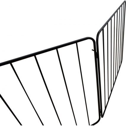 Safety barrier for fireplace 74x280 cm black