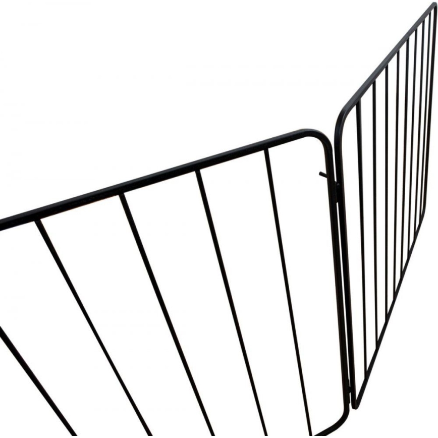 Safety barrier for fireplace 74x280 cm black