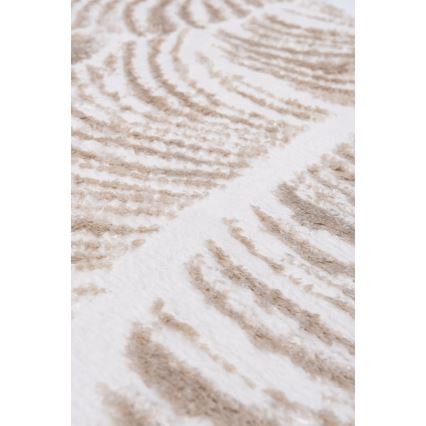SALAMANCA Round Rug, 100 cm, Beige/White, Leaf Pattern
