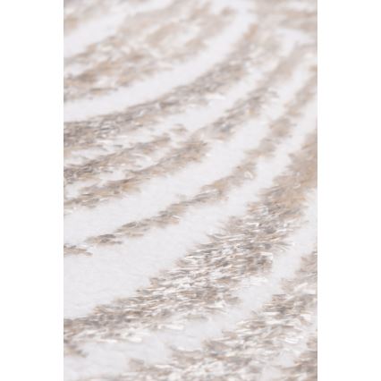 SALAMANCA Round Rug, 100 cm, Beige/White, Leaf Pattern