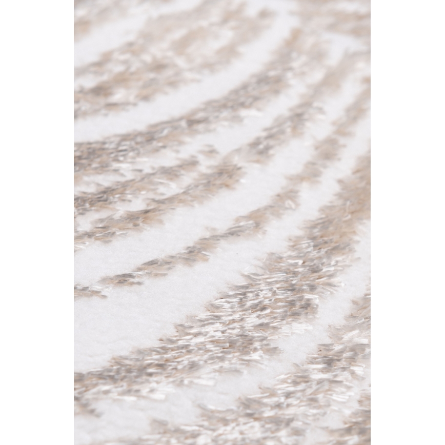 SALAMANCA Round Rug, 100 cm, Beige/White, Leaf Pattern