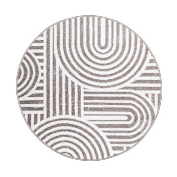 SALAMANCA Round Rug 100 cm Grey/White