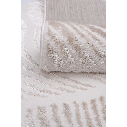 SALAMANCA Rug 120x170 cm, Beige/White – Leaf Pattern
