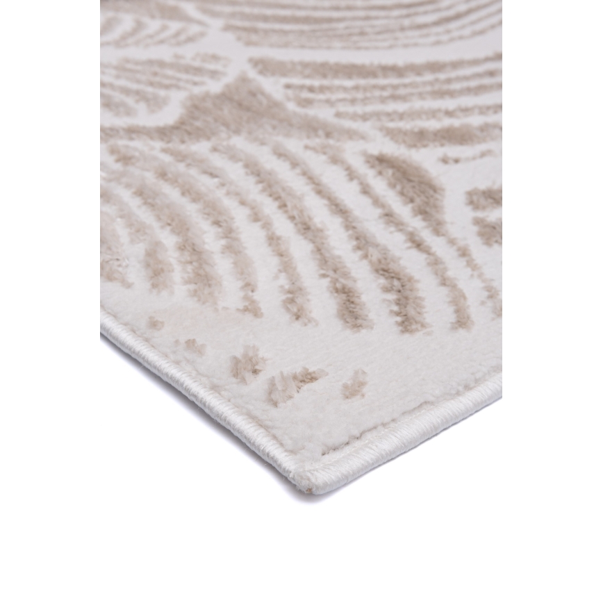 SALAMANCA Rug 120x170 cm, Beige/White – Leaf Pattern