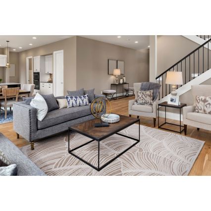 SALAMANCA rug 160x230 cm — beige/white, leaf pattern