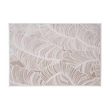 SALAMANCA Rug 200x280 cm — Beige/White, Leaf Pattern