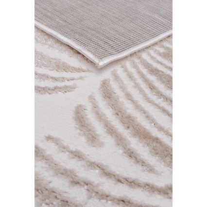 SALAMANCA Rug 200x280 cm — Beige/White, Leaf Pattern