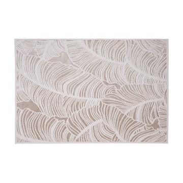 SALAMANCA Rug 67x120 cm, Beige/White, Leaf Pattern