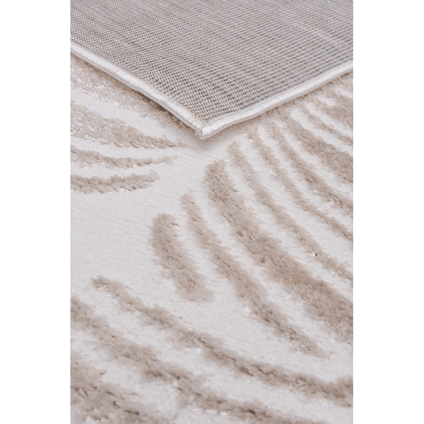 SALAMANCA Rug 67x120 cm, Beige/White, Leaf Pattern