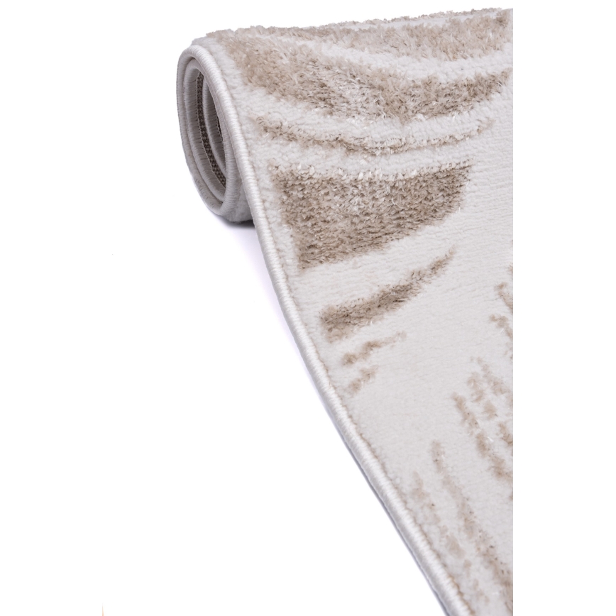 SALAMANCA Rug 67x120 cm, Beige/White, Leaf Pattern