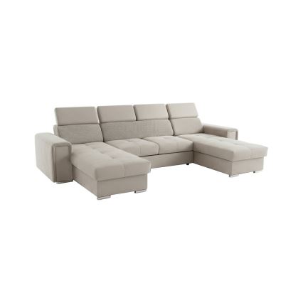 SALVADA U-shaped convertible sectional sofa with reversible corner and storage, beige