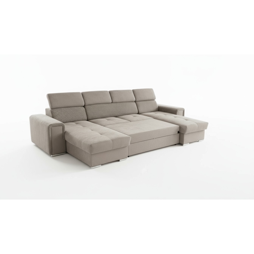 SALVADA U-shaped convertible sectional sofa with reversible corner and storage, beige
