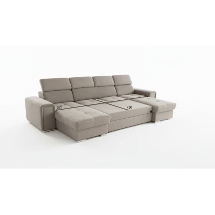 SALVADA U-shaped convertible sectional sofa with reversible corner and storage, beige