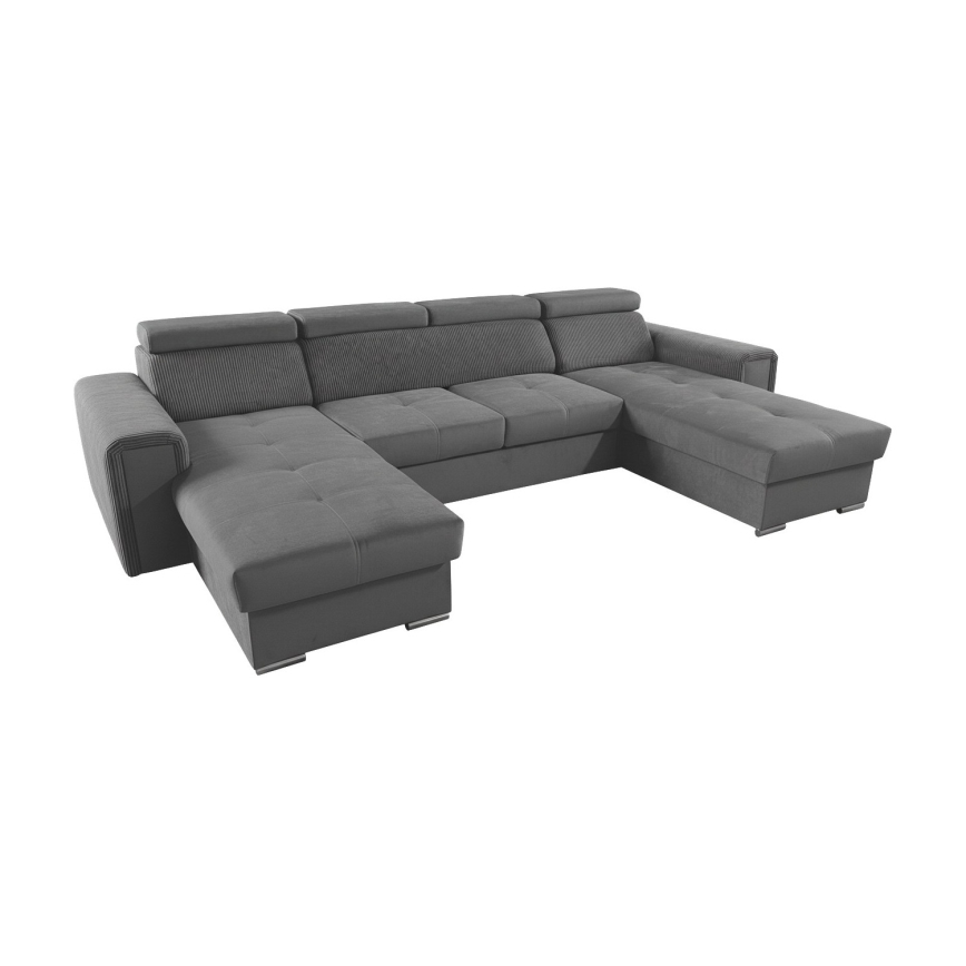 SALVADA Dark Gray U-Shaped Convertible Sectional with Reversible Corner and Storage