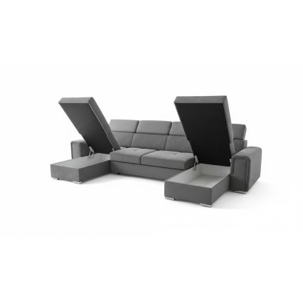 SALVADA Dark Gray U-Shaped Convertible Sectional with Reversible Corner and Storage