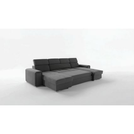 SALVADA Dark Gray U-Shaped Convertible Sectional with Reversible Corner and Storage