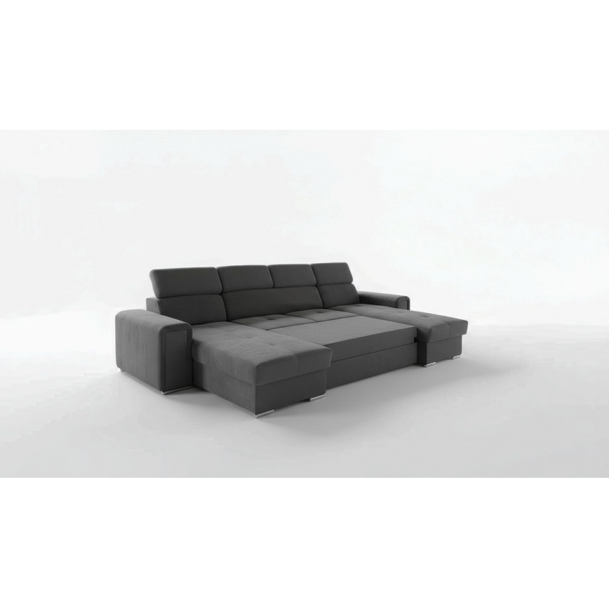 SALVADA Dark Gray U-Shaped Convertible Sectional with Reversible Corner and Storage