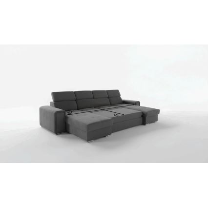 SALVADA Dark Gray U-Shaped Convertible Sectional with Reversible Corner and Storage