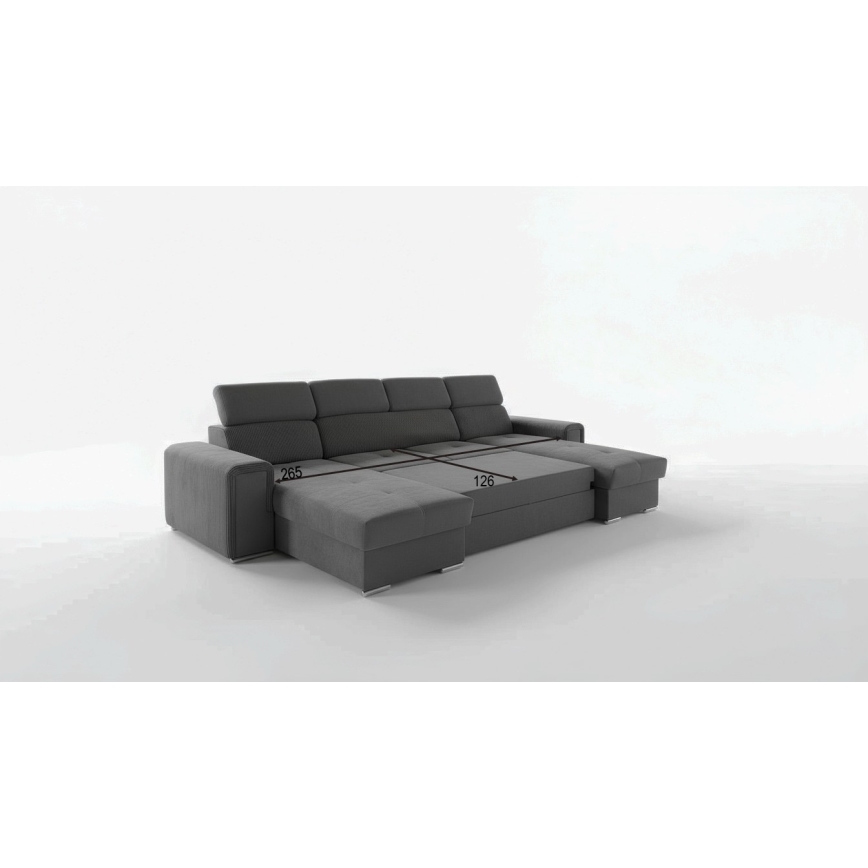 SALVADA Dark Gray U-Shaped Convertible Sectional with Reversible Corner and Storage