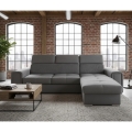 SALVADA Reversible L-Shaped Corner Sofa Bed with Storage, Dark Gray