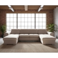 SALVADA U-shaped convertible sectional sofa with reversible corner and storage, beige