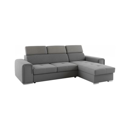 SALVADA Reversible L-Shaped Corner Sofa Bed with Storage, Dark Gray