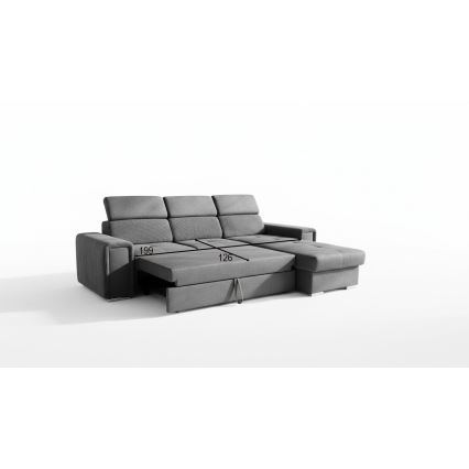 SALVADA Reversible L-Shaped Corner Sofa Bed with Storage, Dark Gray