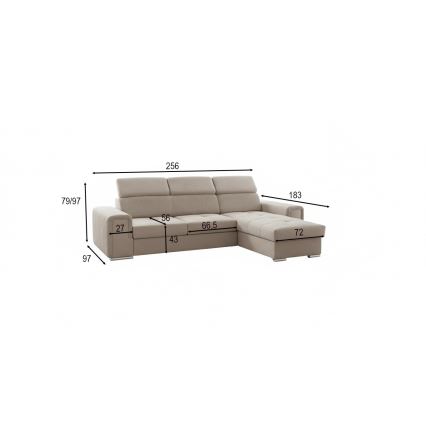 SALVADA Reversible L-Shaped Sofa Bed with Storage, Beige