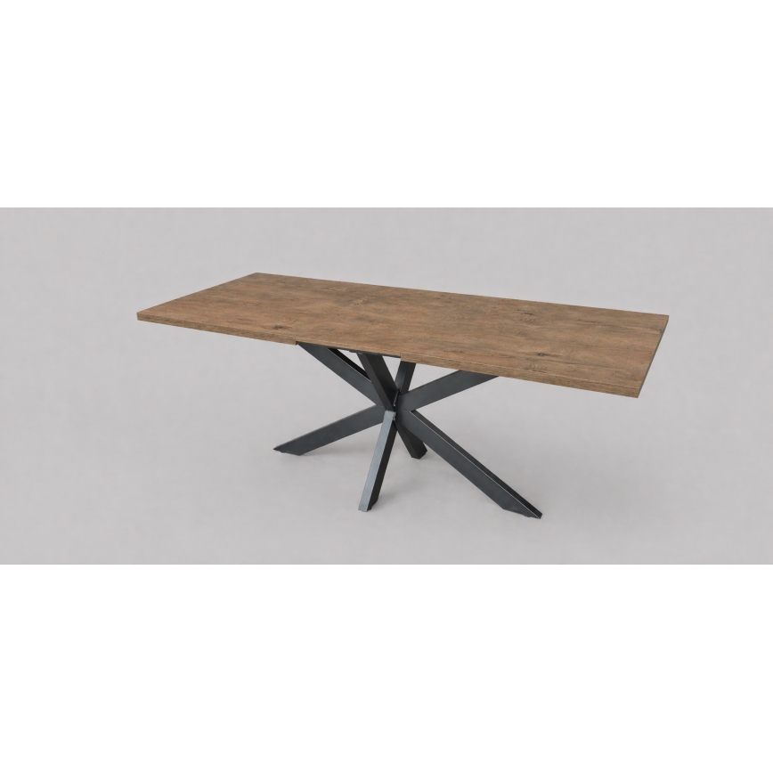 SAMLE Extendable Dining Table 150/190 x 80 cm Lefkas Oak/Black