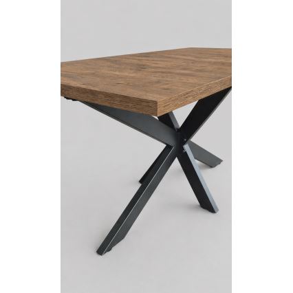 SAMLE Extendable Dining Table 150/190 x 80 cm Lefkas Oak/Black