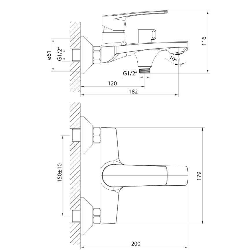 Samona - KORANA Bath Mixer, Polished Chrome