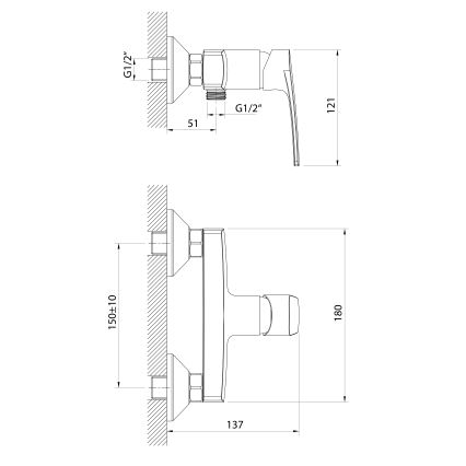 Samona - KORANA Shower Mixer Polished Chrome