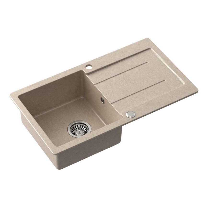 Samona - SAMONA 77x44 cm granite kitchen sink, beige