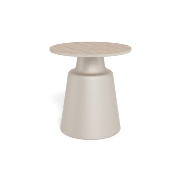 SANTORINI Coffee Table Ø 45 cm, Beige/Grey, Ceramic
