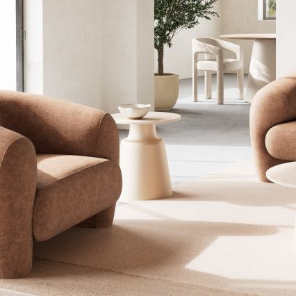 SANTORINI Coffee Table Ø 45 cm, Beige/Grey, Ceramic