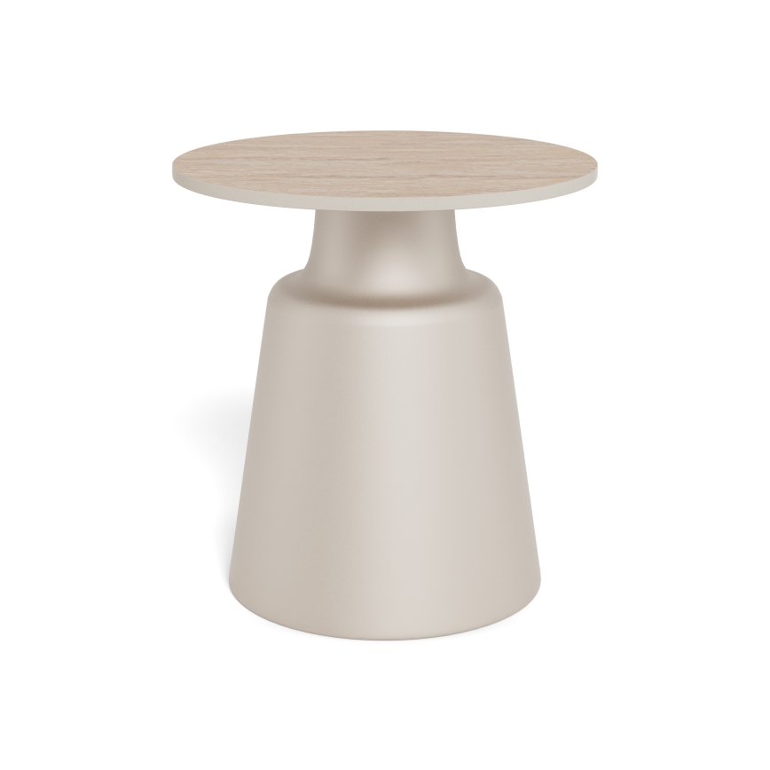 SANTORINI Coffee Table Ø 45 cm, Beige/Grey, Ceramic