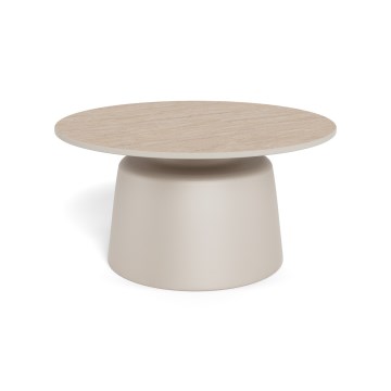 SANTORINI Coffee Table Ø 70 cm beige/grey/ceramic
