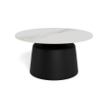 SANTORINI Coffee Table Ø 70 cm White/Black/Ceramic