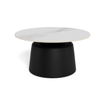 SANTORINI Coffee Table Ø 70 cm White/Black/Ceramic