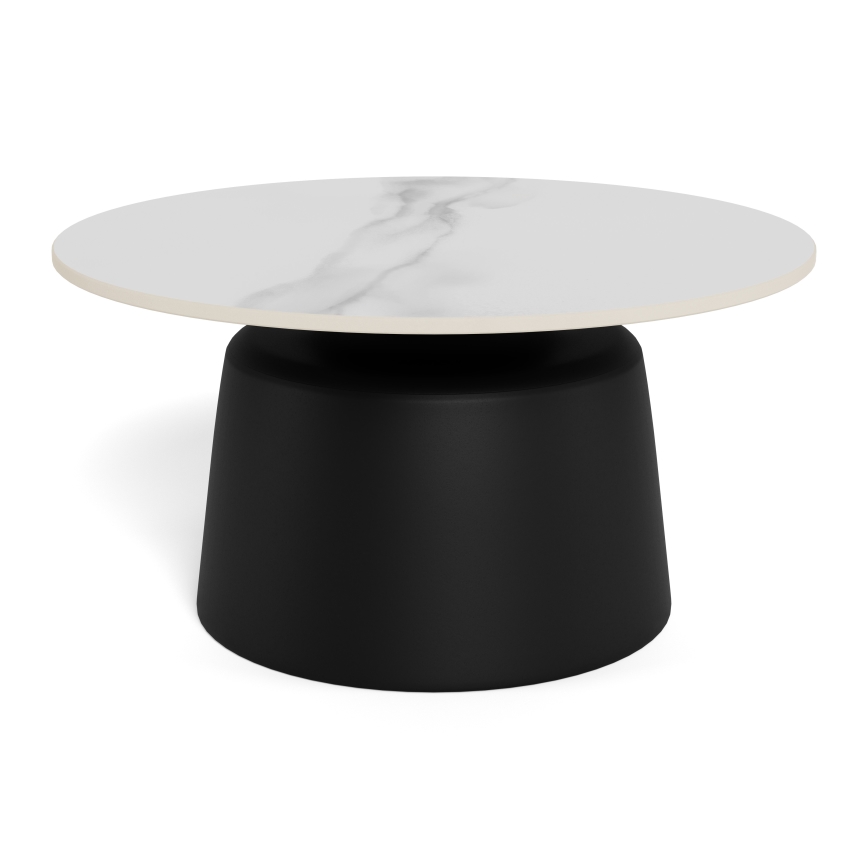 SANTORINI Coffee Table Ø 70 cm White/Black/Ceramic