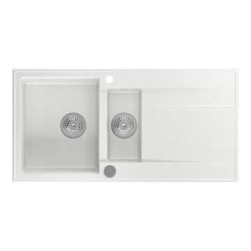 Sapho - 100 x 50 cm Granite Kitchen Sink, White