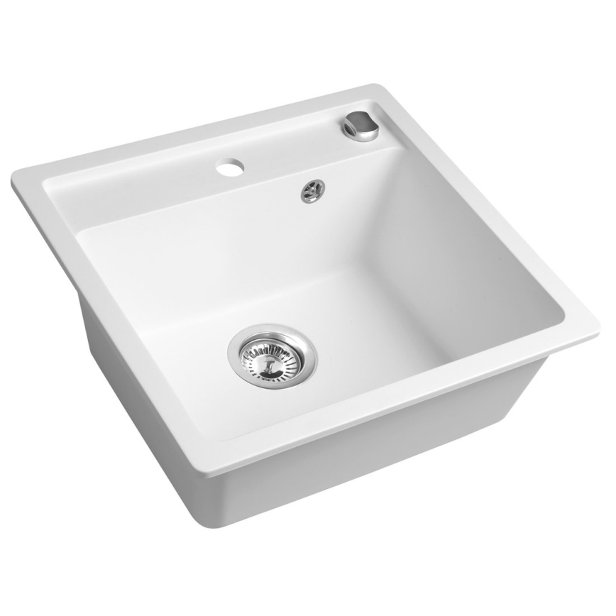 Sapho - 53 x 50 cm Granite Composite Kitchen Sink, White