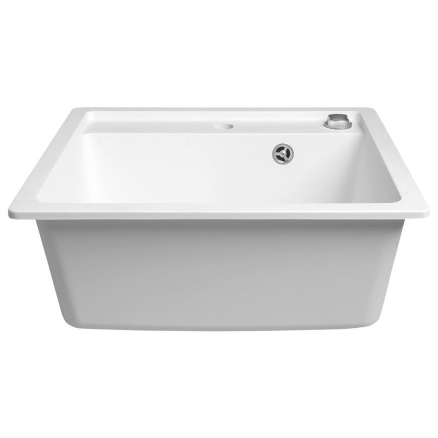 Sapho - 53 x 50 cm Granite Composite Kitchen Sink, White