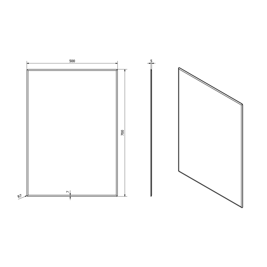 Sapho - ACCORD Mirror 50x70 cm, clear glass