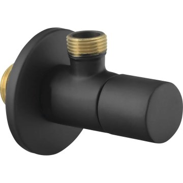 Sapho - Angle Valve with Round Rosette/Matte Black