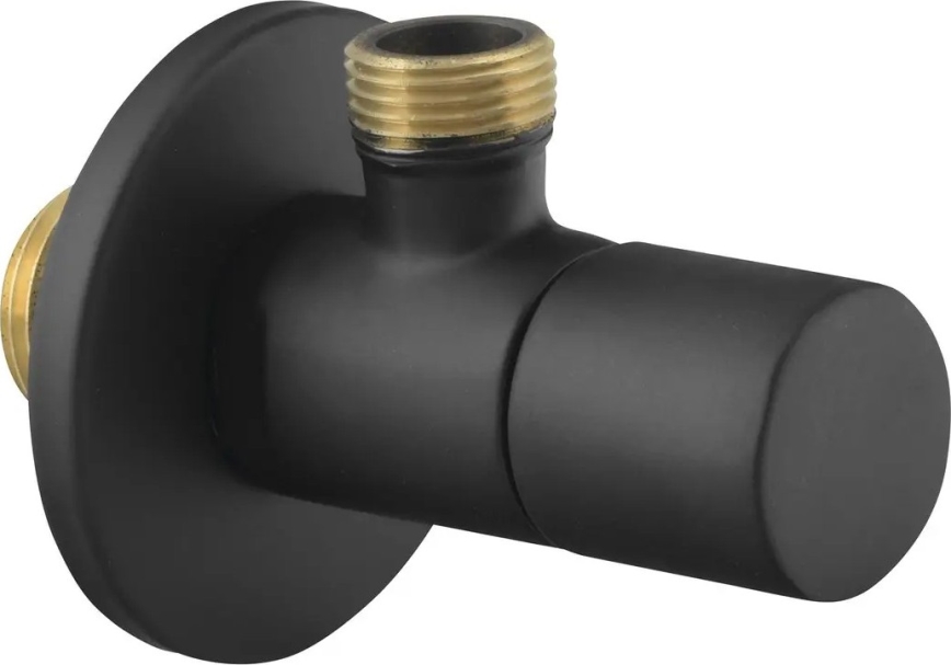 Sapho - Angle Valve with Round Rosette/Matte Black