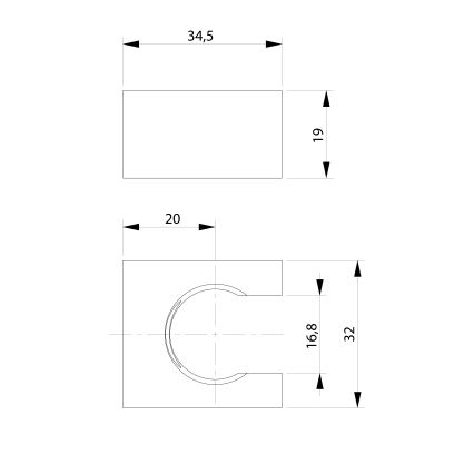 Sapho - Angular fixed shower holder/matte black