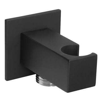 Sapho - Angular fixed shower holder with outlet/matte black
