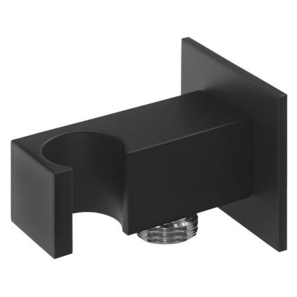 Sapho - Angular fixed shower holder with outlet/matte black