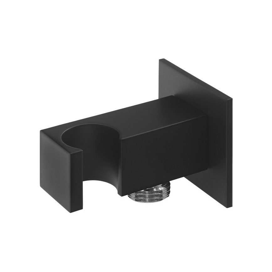 Sapho - Angular fixed shower holder with outlet/matte black